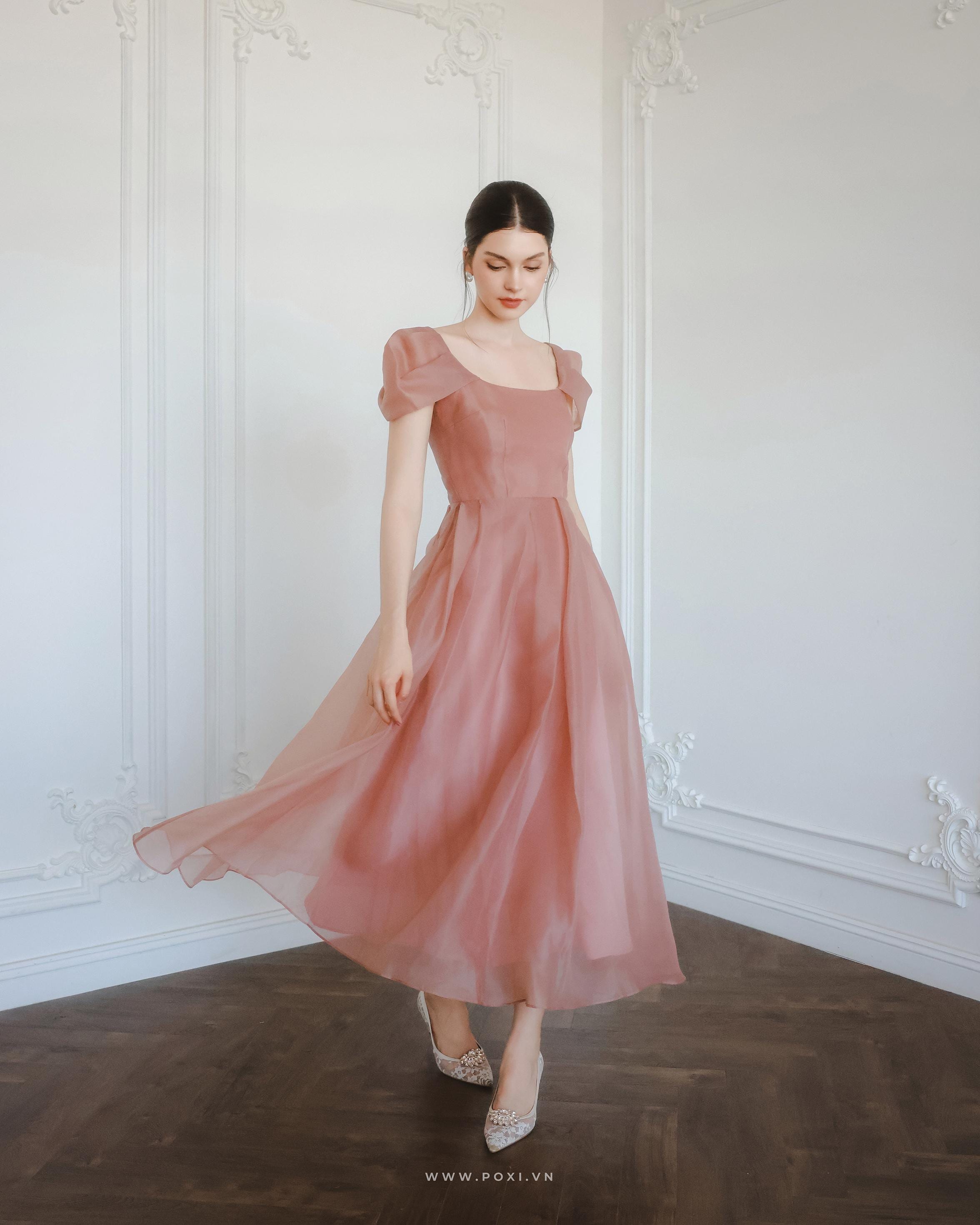 Minimalist organza party dress/ Casual prom dress/ Modest prom dress/ Graduation dress/ Fairy prom dress/ D174423