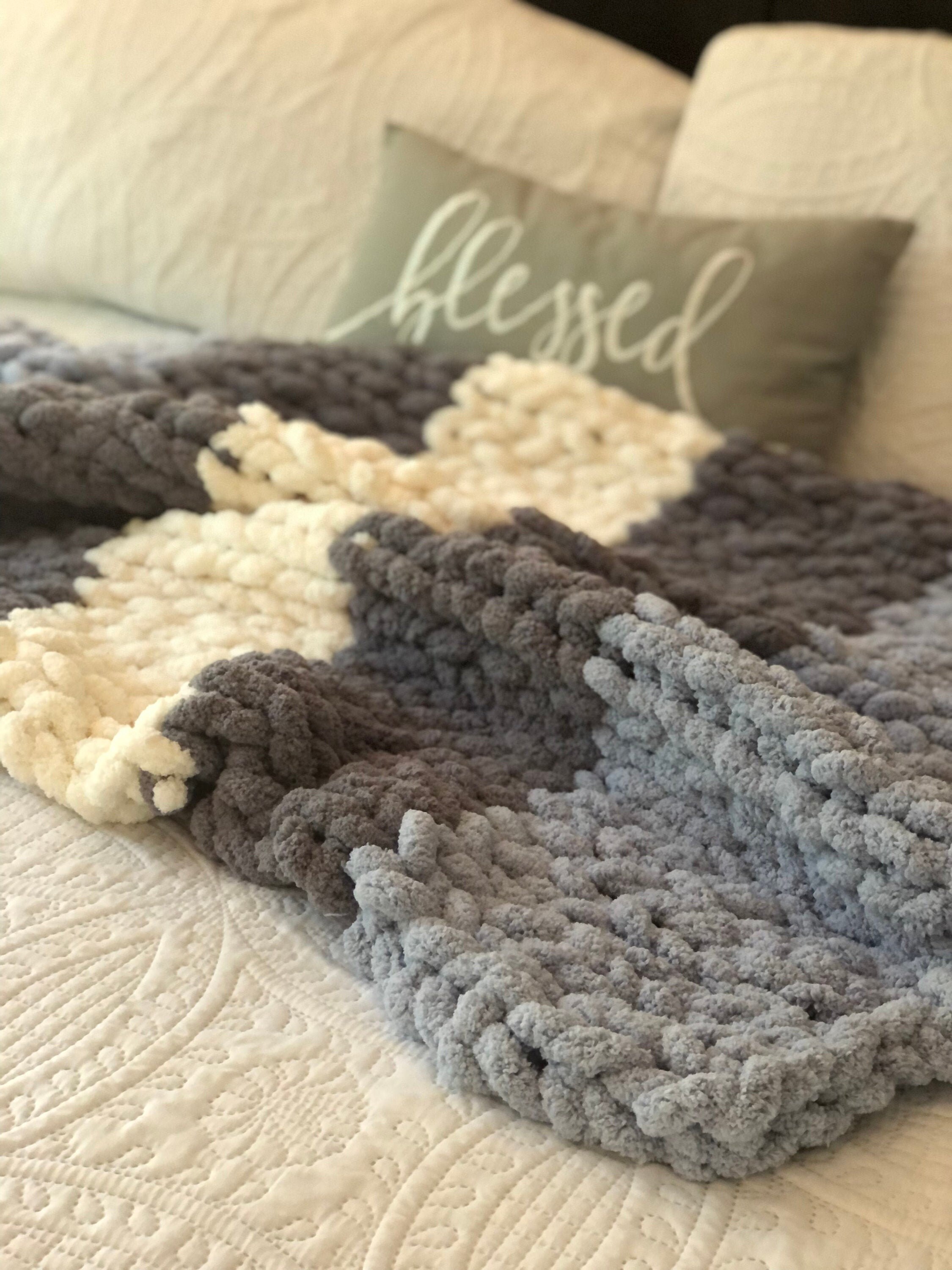 Manta de Chenille gruesa tejida a mano Etsy