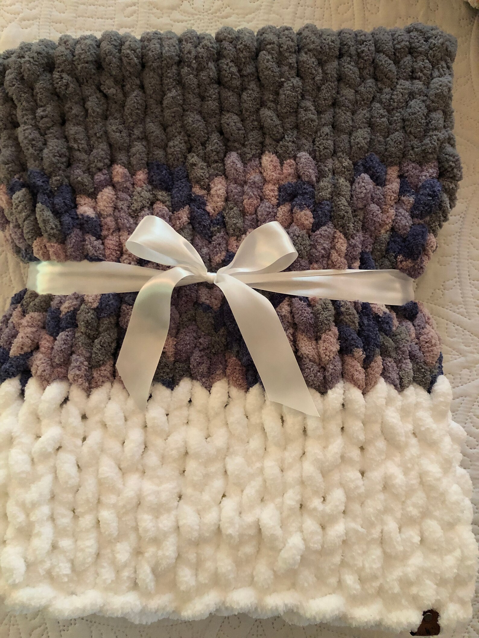 Handknitted Chunky Chenille Blanket Etsy