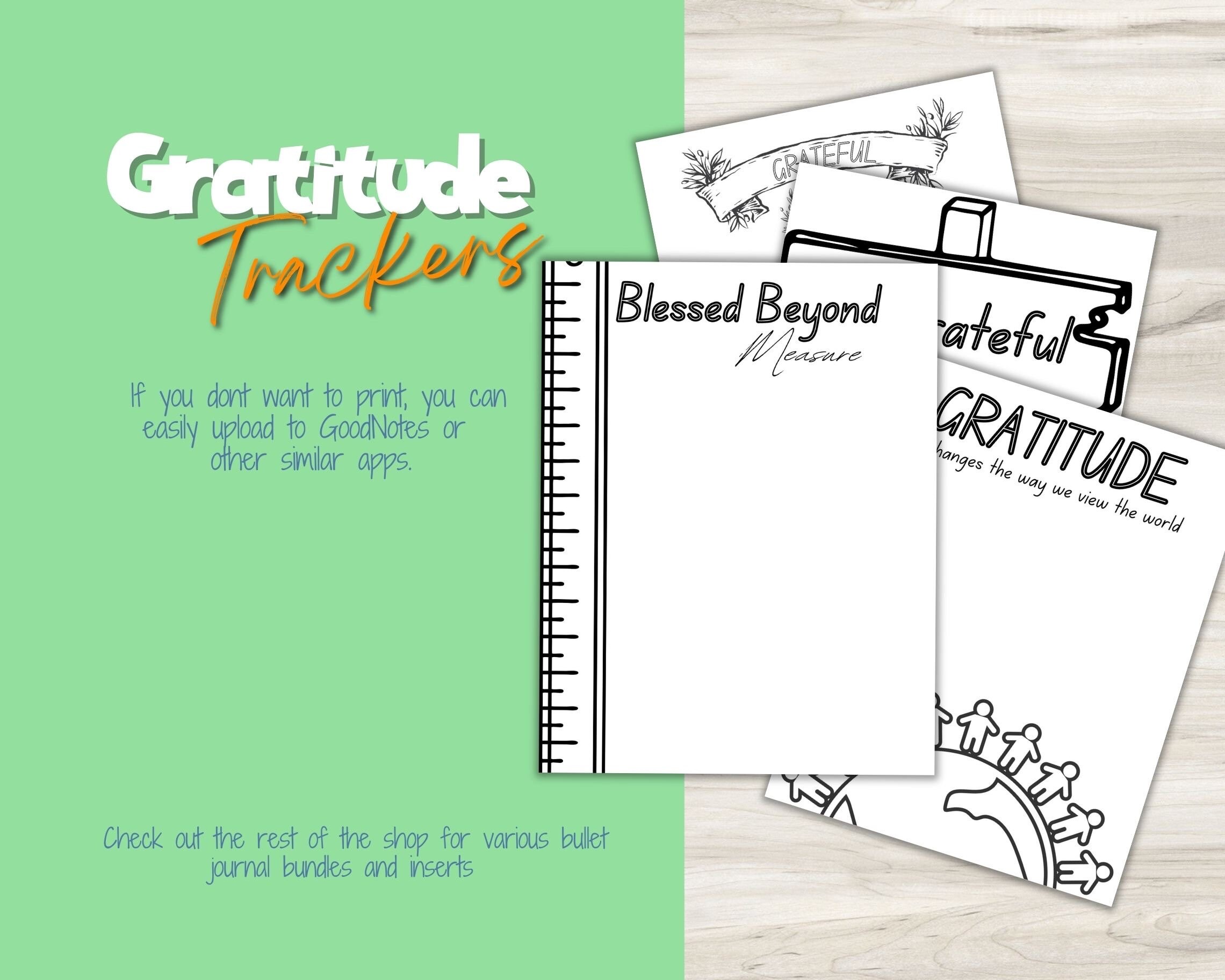 Printable Gratitude Tracker Bundle Monthly Gratitude Gratitude Spreads ...