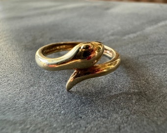 VINTAGE 14k Yellow Gold Snake Bypass Ring