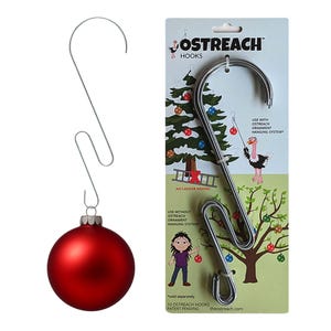 Ornament Hooks - Large Ornament Hangers, Christmas Tree Hooks, Outdoor Ornament Hanging, Tree Decorating, Ostreach - 10 Pc
