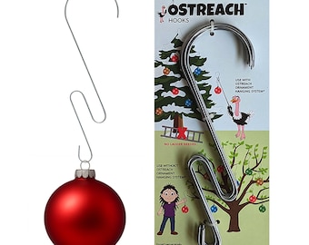 Ornament Hooks - Large Ornament Hangers, Christmas Tree Hooks, Outdoor Ornament Hanging, Tree Decorating, Ostreach - 10 Pc