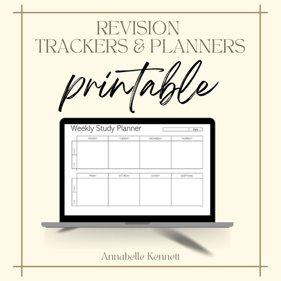 Student Printable Study Trackers &amp; Study Planners. Simplistic | Etsy