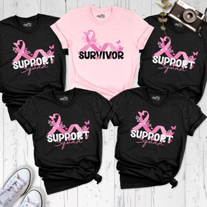 Breast Cancer Shirts, Family Support Squad Shirt, Pink Ribbon Awareness Shirt, Cancer Survivor Tee, Cancer Crew Shirt, In October Cancer Tee