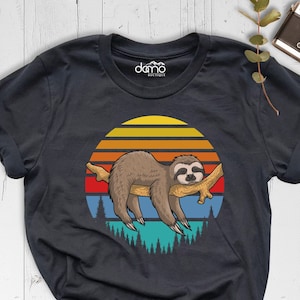Sloth Shirt, Sloth Graphic Tee, Funny Sloth Shirt, Cute Animal T-Shirt, Adorable Sloth Shirt, Animal Lover Tee, Retro Sloth Shirt