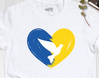 Ukraine Flag heart Shirt, Stop war Shirt, War Ukraine Tee, Stand with Ukraine, Make Love Not War, Protest Shirt, Peace Shirt,Freedom Ukraine