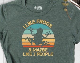 I Like Frogs and Maybe Like 3 People, Frog Gift, Animal Shirt, Frog T-shirt, Animal Lover Gift, Vintage Funny Tee, Cute Frog Shirt, Gift boy