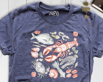 Seafood Shirt, Crawfish Shirt, Lobster Shirt, Fishing Shirt, Seafood Lover Gift, Marina Tee, Fish Lover Shirt, Fish On Shirt