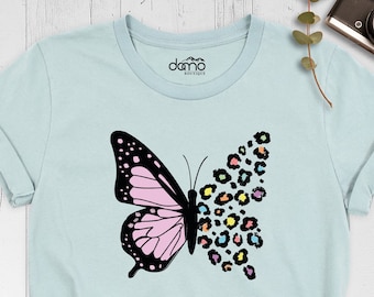 Butterfly Shirt, Colorful Butterfly Shirt, Shirt for Birthday Gift, Plant Lady Shirt, Cute Butterfly T-Shirt, Aesthetic Butterfly Shirt