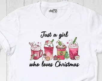 Who Loves Christmas Shirt, I love Christmas Shirt, Just a Girl Who loves Christmas Shirt, Womens Christmas Tee, Holiday Winter Shirt