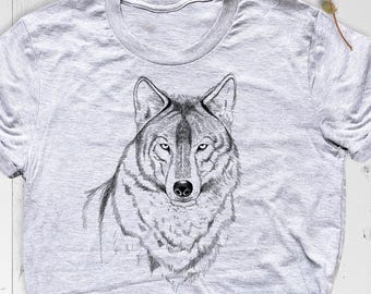 Wolf Shirt Wild Animal Shirt, Wolf Lover Shirt, Adventure Shirt, Nature Shirt, Wolf Design Shirt, Wolf Print Shirt, Wolf Vintage Shirt