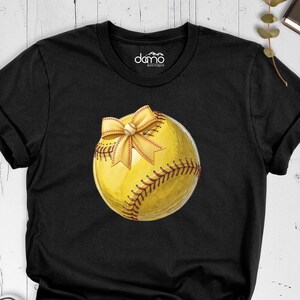 Softball Ball Bow Shirt Coquette Softball Mom Shirt, Sports Mama Shirt, Softball Gift Shirt, Coquette Bow Shirt, Softball Player Tee
