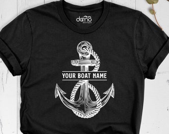 Custom Boat Name Shirt Captain Shirt Nautical Shirt, Boat Crew Shirt, Custom Marine Shirt, Fathers Day Gift Tee, Summer Shirt, Boating Shirt