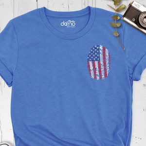 4th of July Fingerprint Shirt, Pocket American Flag Shirt, American Flag Shirt, Fingerprint Shirt, 4th of July Shirt, Independence Day Shirt