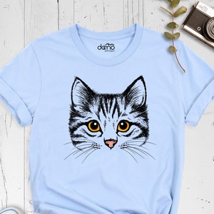 Cat Face Shirt for Women, Cat Mom Tshirt for Her, Funny Cat Shirt, Cat Lover Shirt, Cat Face Shirt, Animal Lover Shirt, Cute Cat Lover Tee