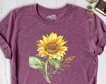 Sunflower Shirt, Floral Tee, Flower Shirt, Flower Shirt, Flower Shirt, Gardener Shirt, Botanical Shirt, Sunflower Lover Shirt, Boho Shirt