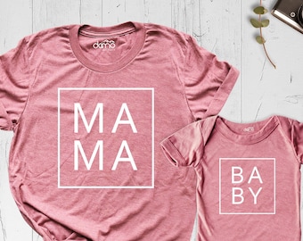 Mama Baby Shirt, First Mothers Day Shirt, Mom and Daughter Shirt, New Mama Tshirt, Family Mom and Baby Matching Tee, Cute Mommy Mini Outfit