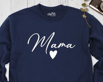 Mama Sweatshirt, Heart Mom Shirt, New Mom Shirt, Mother s Day Sweatshirt, Mom Life Long Sleeve Shirt, Mom Birthday T-Shirt, Mommy Sweatshirt