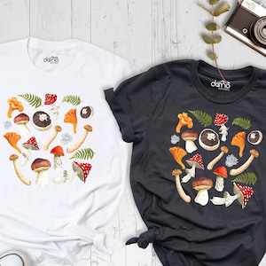 Mushroom Shirt, Vintage Mushroom Shirt, Botanical Shirt, Floral Tee, Plant Shirt, Nature Lover Gift, Hippie Shirt, Gardening T-shirt