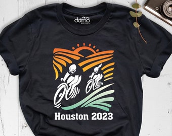 Houston 2023 Cycling Shirt, Bike Race Shirt, Cycling T-shirt, Cycling Event Shirt, Bicycle Bike Rider Tee, Sport Team tee, Road Bike Shirt