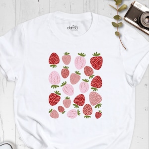 Strawberries Shirt, Cute Strawberry Shirt, Fruit Shirt, Aesthetic Shirt, Plant Lady Shirt, Boho Shirt, Gardening Shirt, Strawberry Lover Tee