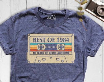 1984 Vintage Shirt, 1984 Birthday Shirt, 40th Birthday Gift, 1984 Cassette Shirt, 40th Birthday Gift Shirt Vintage 1984 Tees, 1984 Retro tee