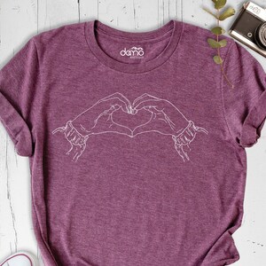 Heart Hands Shirt, Finger Heart Tshirt, Valentines Day Shirt, Love You Always Shirt, Cute Heart Outfit, Heart Shaped Couple Shirt, Lover Tee