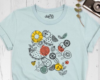 Fruit Shirt, Plant Lover Shirt, Cottagecore Outfit, Garden T-Shirt, Botanical Shirt, Garden Shirt, Summer Fruit Party Shirt, Fruit Tee