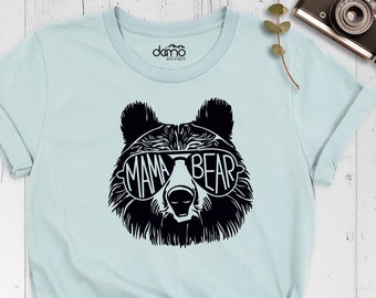 Mama Bear Shirt, Mom Shirt, Mama Bear Sunglasses Shirt, Mom Bear Shirt, Matching Mom and Dad Tee, Mama Bear Tee, Animal Nature Lover Shirt
