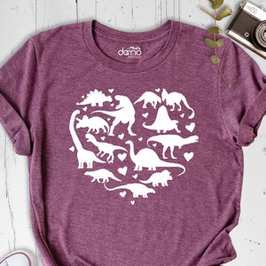 Dinosaur Heart Shirt, Heart of Dinosaurs, Dinosaurs Shirt, Dinosaurs Shirt for Women, Cute Dinosaur Shirt, Lover Tee, Dinosaurs Party Shirt