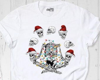 Skeleton Christmas Shirt, Skeleton Funny Christmas Shirt, Dead Inside Skeleton Christmas Shirt, Christmas Dancing Skeleton T-shirt