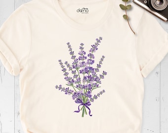 Vintage Lavender Flower Shirt, Pressed Flower Tee, Lavender Lover Tee, Cottagecore Botanical Shirt,  Purple Flower Shirt, Wildflowers Tshirt