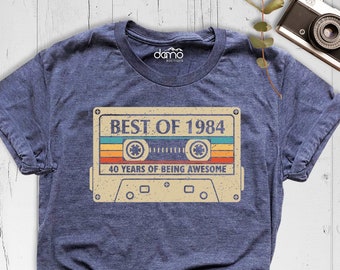 1984 Vintage Shirt, 40th Birthday Gift for Woman, 40th Birthday Gift for Him, 40th Birthday Shirt, 1984 Birthday Cassette Tee, Best of 1984