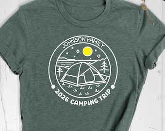 Custom Camping Trip Shirt Family Camp Tee, Girls Vacation Shirt, Adventure Crew Shirt, Summer Camping Tshirt, Personalized Group Shirt