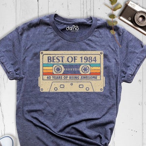1984 Vintage Shirt, 40th Birthday Gift for Woman, 40th Birthday Gift for Him, 40th Birthday Shirt, 1984 Birthday Cassette Tee, Best of 1984