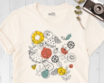 Fruit Shirt, Plant Lover Shirt, Cottagecore Outfit, Garden T-Shirt, Summer Shirt, Fruit Lover Shirt, Summer Fruit Party Shirt, Fruit Tee
