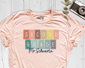 Customized Second Grade Teacher Shirt, Teacher Team Shirt, 2nd Grade Teacher Tshirt, Teacher Life Tee, Back To School Shirt, New Teacher Tee