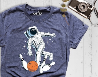 Bowling Shirt, Astronaut Bowling Shirt, Funny Bowling Shirt, Space Bowling Shirt, Cool Astronaut Shirt, Bowling Lover T-Shirt, Bowling Party