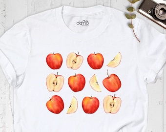 Apple Shirt, Cottagecore Clothing, Summer Fruit Shirt, Aesthetic Shirt, Fall Apple Shirt, Farmer Market Shirt, Apple Festival T-Shirt