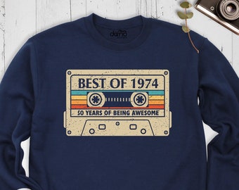 Cassette Best of 1976 Birthday Sweatshirt, 50th Birthday Shirt, 1976 Vintage Shirt, Fifty Birthday Tshirt, 50 Years of Being Awesome Shirt