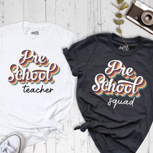Pre School Matching Shirt, Retro Pre School Shirt, Pre School Teacher Shirt, Pre School Squad Shirt, Kindergarten Shirt, Hello Preschool Tee