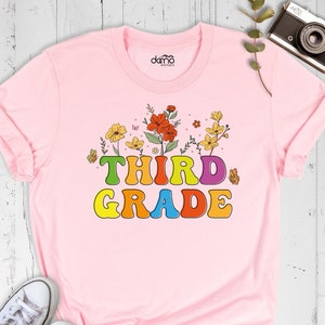 Third Grade Shirt, Kids School Shirt, Back to School Shirt, Floral Grade Shirt, Third Grade Teacher Shirt, First Day Of School Shirt