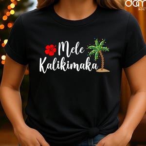 Mele Kalikimaka Shirt Christmas in Hawaii Tee, Palm Tree Holiday Shirt, Tropical Christmas Shirt, Aloha Xmas Shirt, Beach Party Shirt