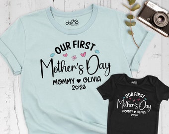 Our 1st Mother's Day Shirt, Mommy and Me Outfits, First Mothers Day Matching Shirt, Mama Shirt With Names, New Mom Mothers Day Shirt