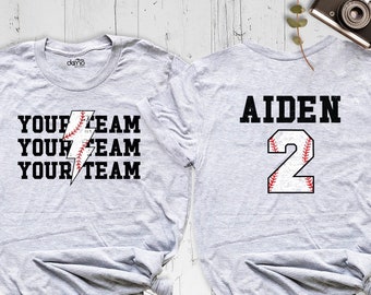 Your Team Name Baseball Shirt, Custom Number Baseball Shirt, Baseball Player Name Shirt, Personalized Game Day Tshirt, Family Baseball Shirt