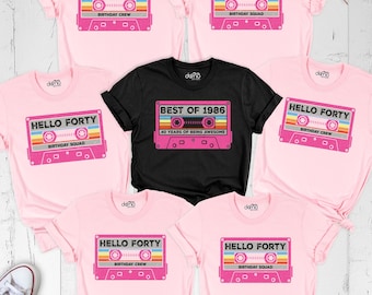 40th Birthday Shirts 1986 Cassette Shirt Forty Birthday Shirt Custom Birthday Tee Birthday Crew Shirt Family Birthday Tee Group Bday Tshirt
