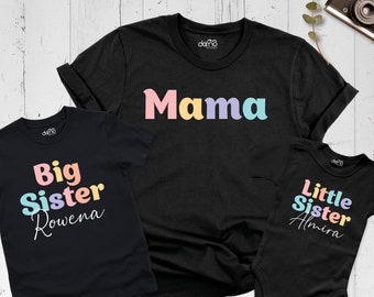 Personalized Matching sibling shirts, 3 kids, Sisters t-shirts, Biggest sister, big sister, little sister, Custom 3 sisters t-shirts
