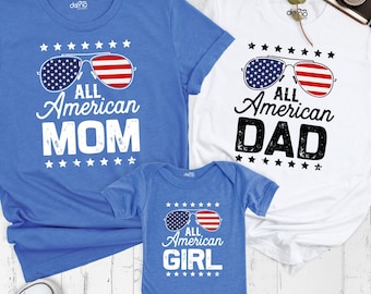 First 4th of July Family Matching Shirts tee All American Mom Dad Baby Shirt, USA Flag Shirrs, PPatriotic Dad Shirt, Independence Day Tee