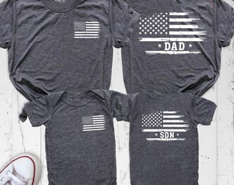 Patriotic Dad and Son Shirts 4th of July Family USA Shirt 250 years America Dad Boy Tees American Flag Daddy and Me Outfit Fathers Day Shirt
